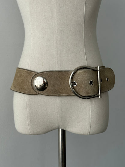 Vintage 1990s Suede Chunky Belt - W30-34
