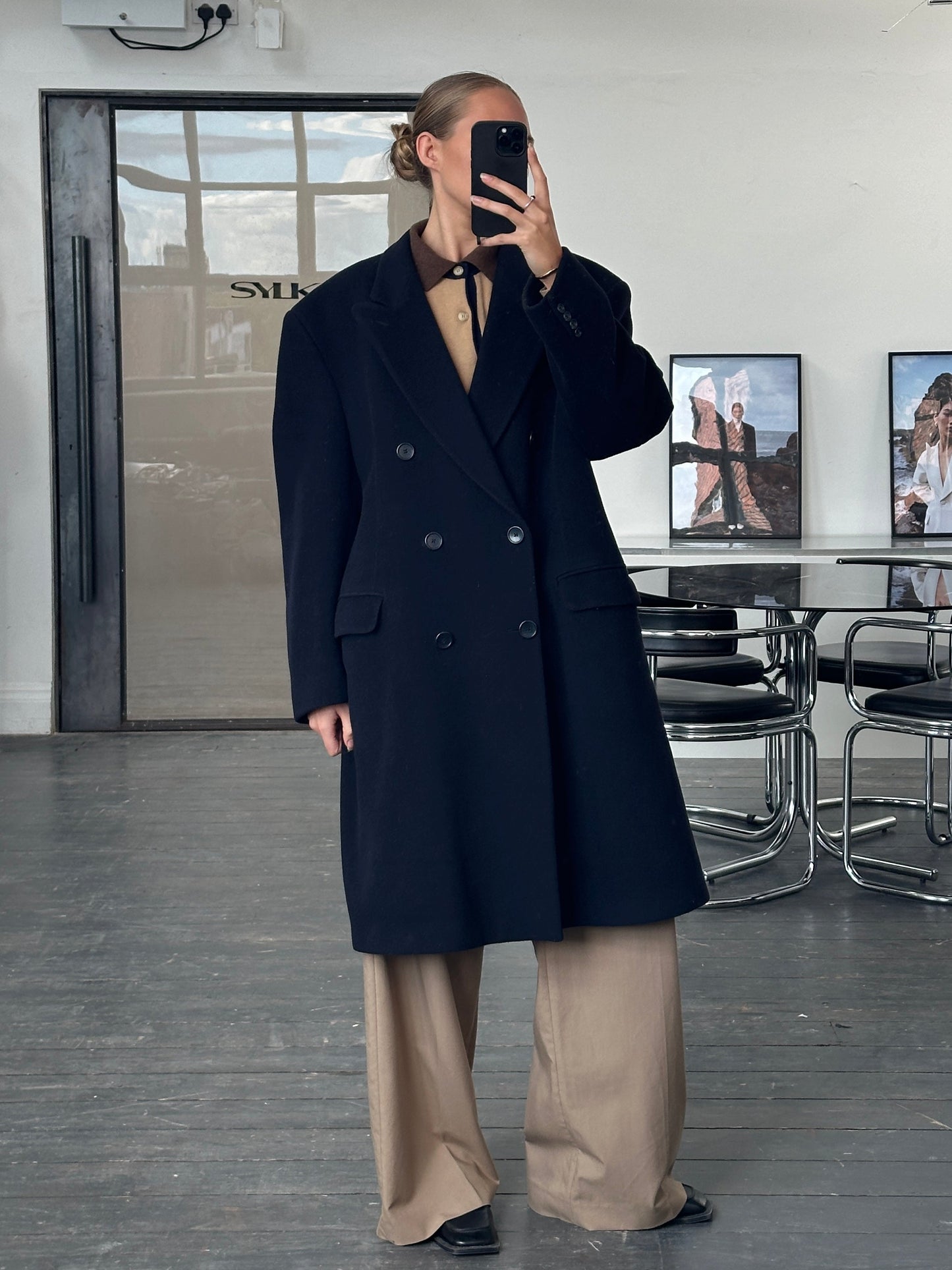 Vintage 1990s Wool Cashmere Double Breasted Coat - XXL