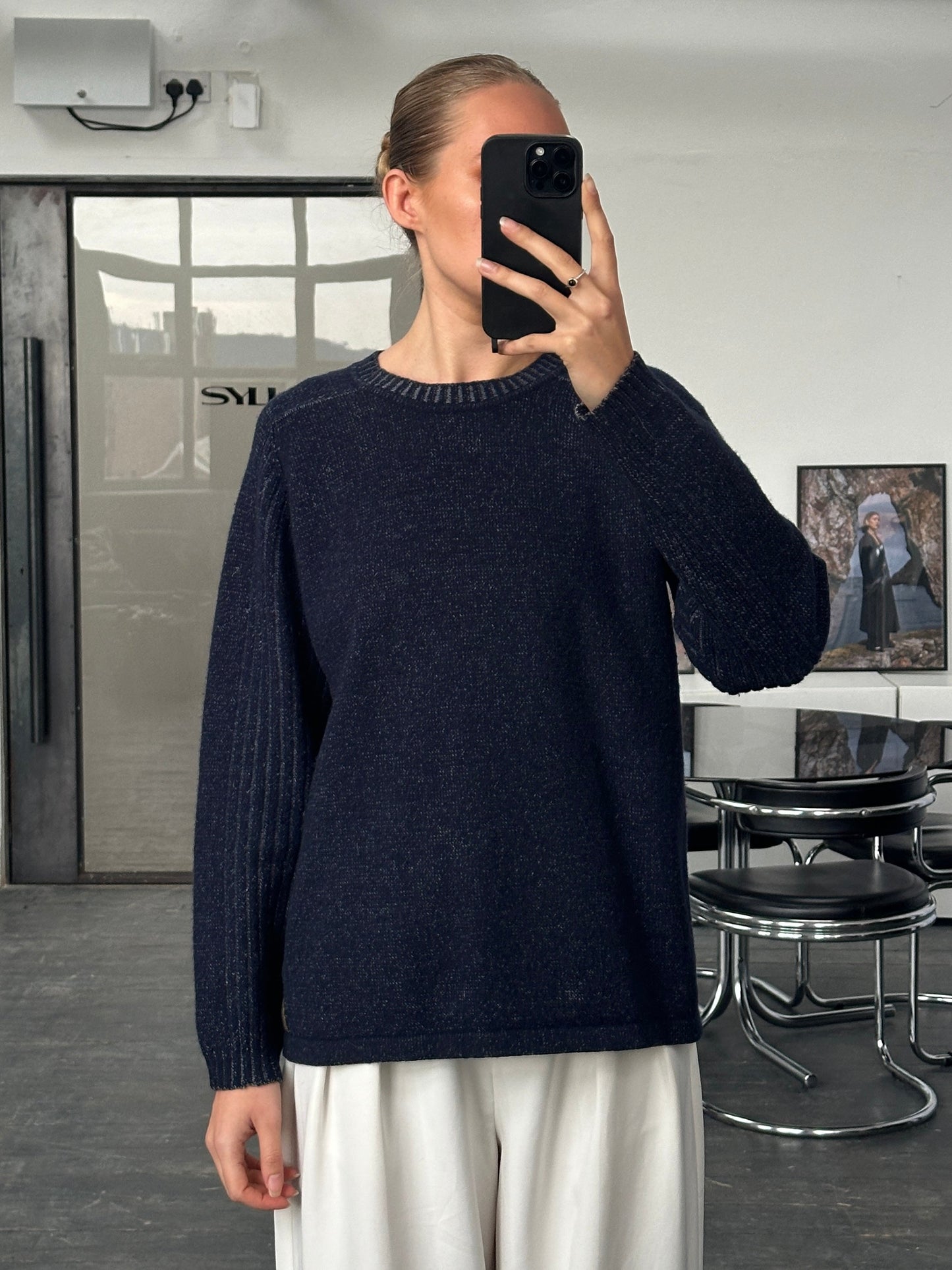 Armani Jeans 2000s Wool Knitted Logo Jumper - M