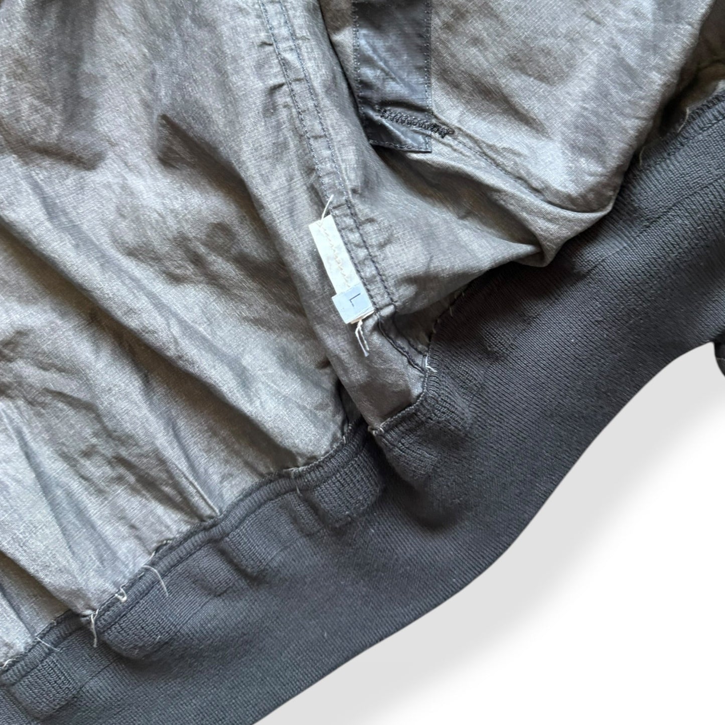 SS2008 Stone Island Denims Waxed Bomber Jacket (M) | Default Title, Metallic Silver