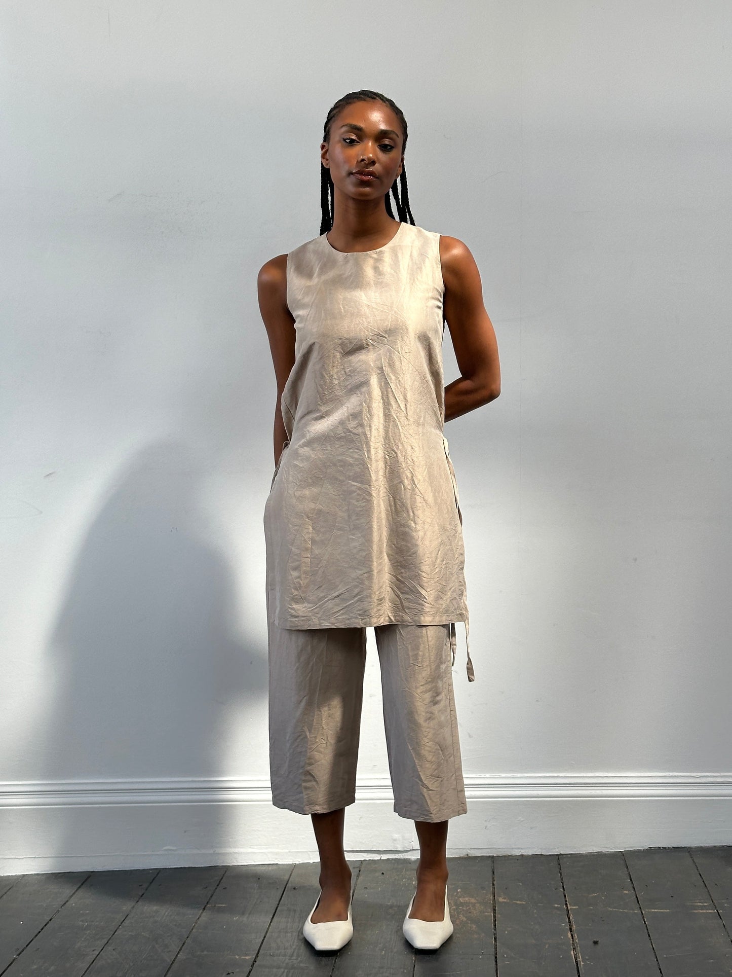 Max Mara ‘S Silk Layered Wide Leg Jumpsuit - S/M