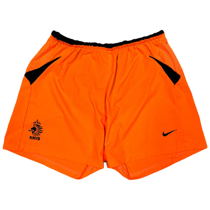 Nike Netherlands 2002-04 Nylon Football Shorts In Orange ( XL )