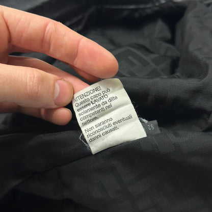 Fendi FF Textured Leather Exaggerated Stitch Moto Jacket - L