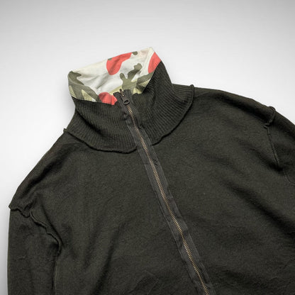 Sabotage Reversible Camo/Knit Zip-Up Jacket (1990s)