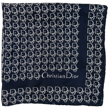Vintage 90s Dior Monogram Silk Scarf | O/S, Navy