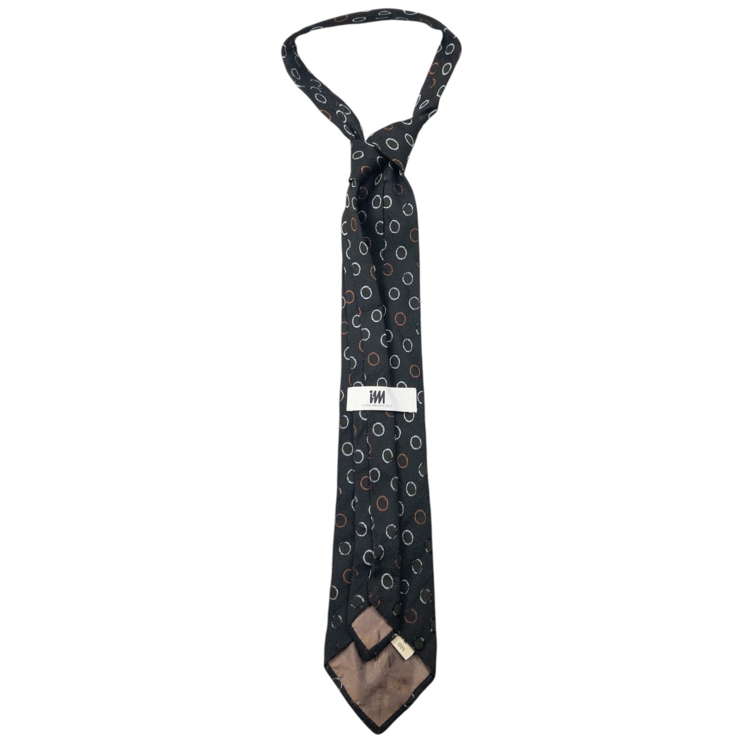 Vintage 90s Issey Miyake Spotted Silk Tie | O/S, Black