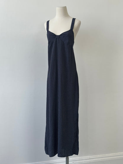 St Michael1990s Polka Dot Floor Length Slip Dress - M