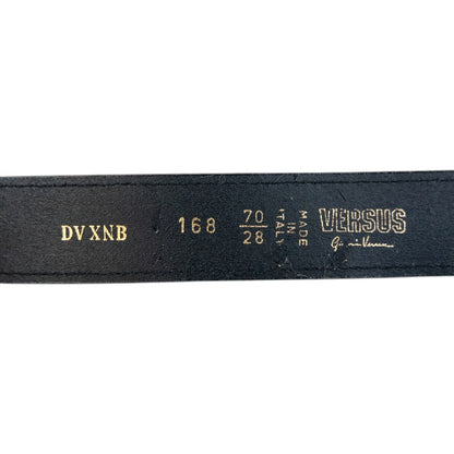 Vintage 90s Versace Versus Leather Belt Size W25 | O/S, Black