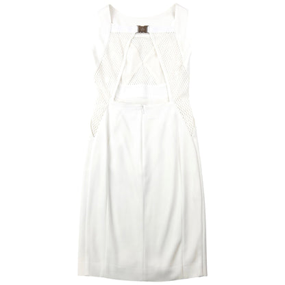Vintage 2000s Gucci By Tom Ford Mesh Panel Dress Womens Size S | Small, White
