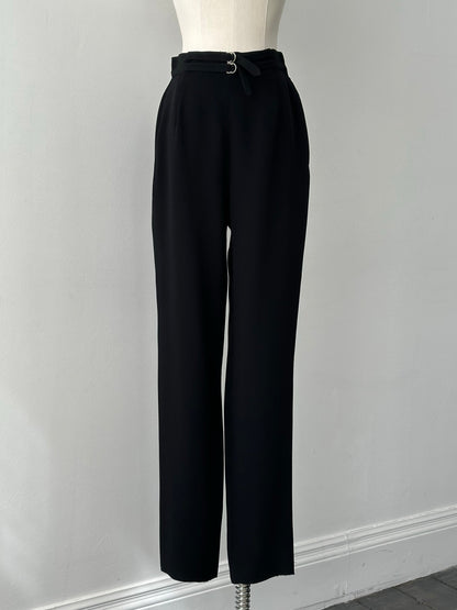 Mani 1990s Double Belt High Waist Tapered Trousers - W26