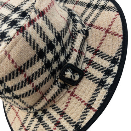 Vintage 2000s Burberry Nova Check Buckle Bucket Hat Size M | O/S, Red
