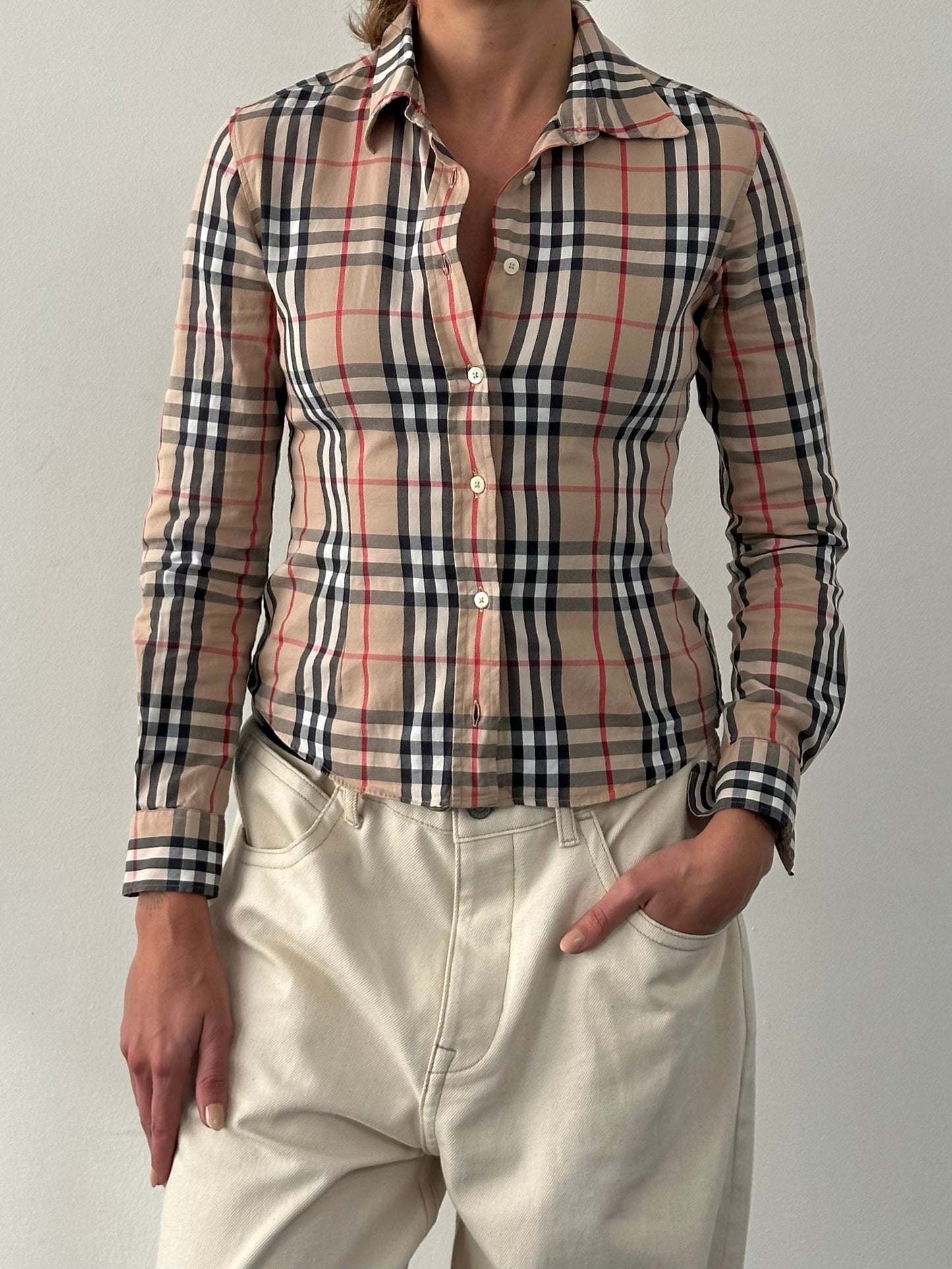 Burberry London 2000s Cotton House Check Shirt - XS/S