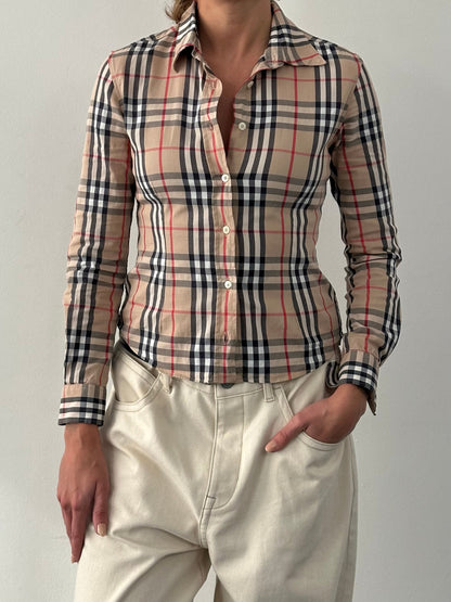 Burberry London 2000s Cotton House Check Shirt - XS/S