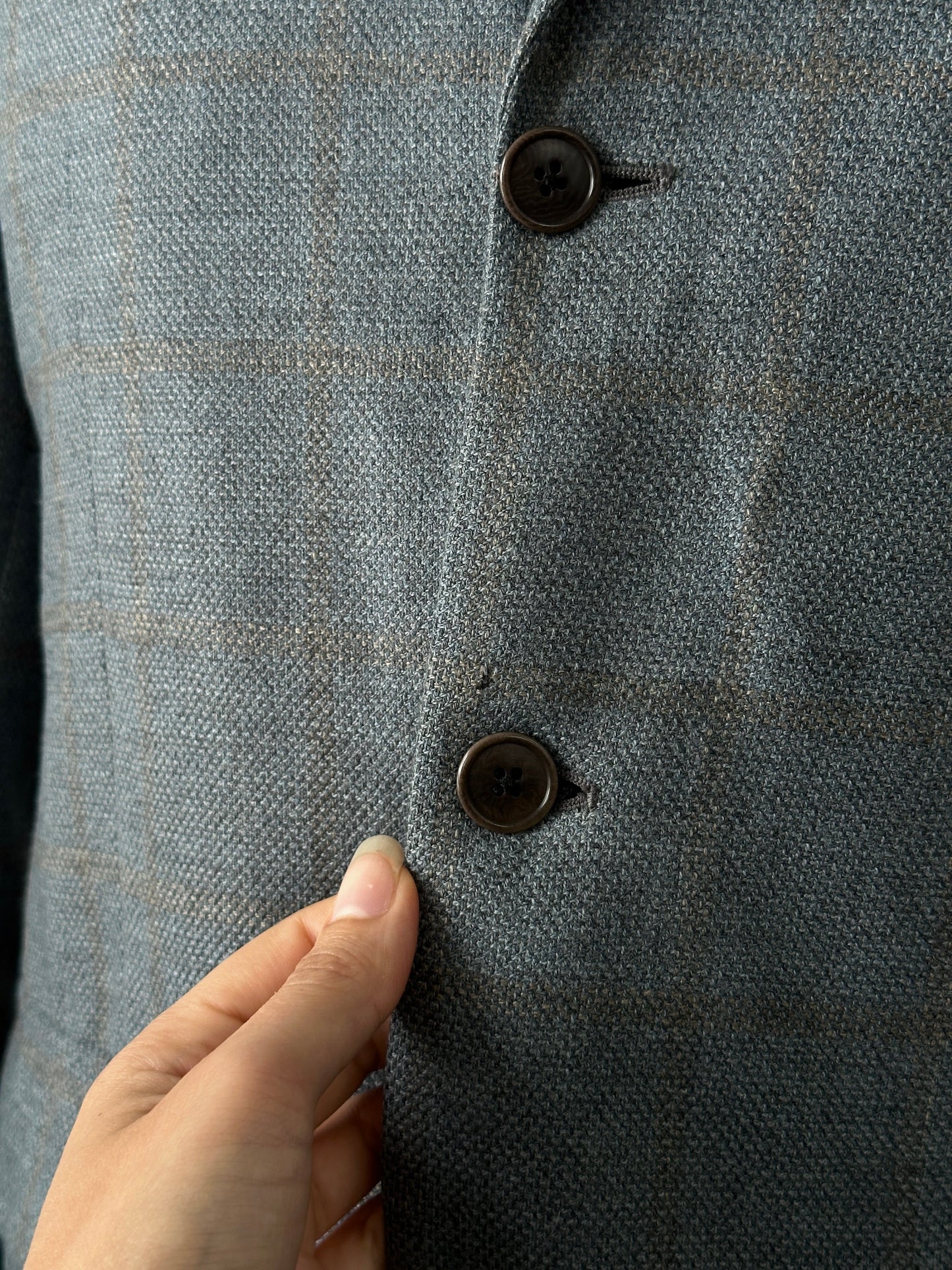 Loro Piana 1990s Check Wool Cashmere Blazer - 36R
