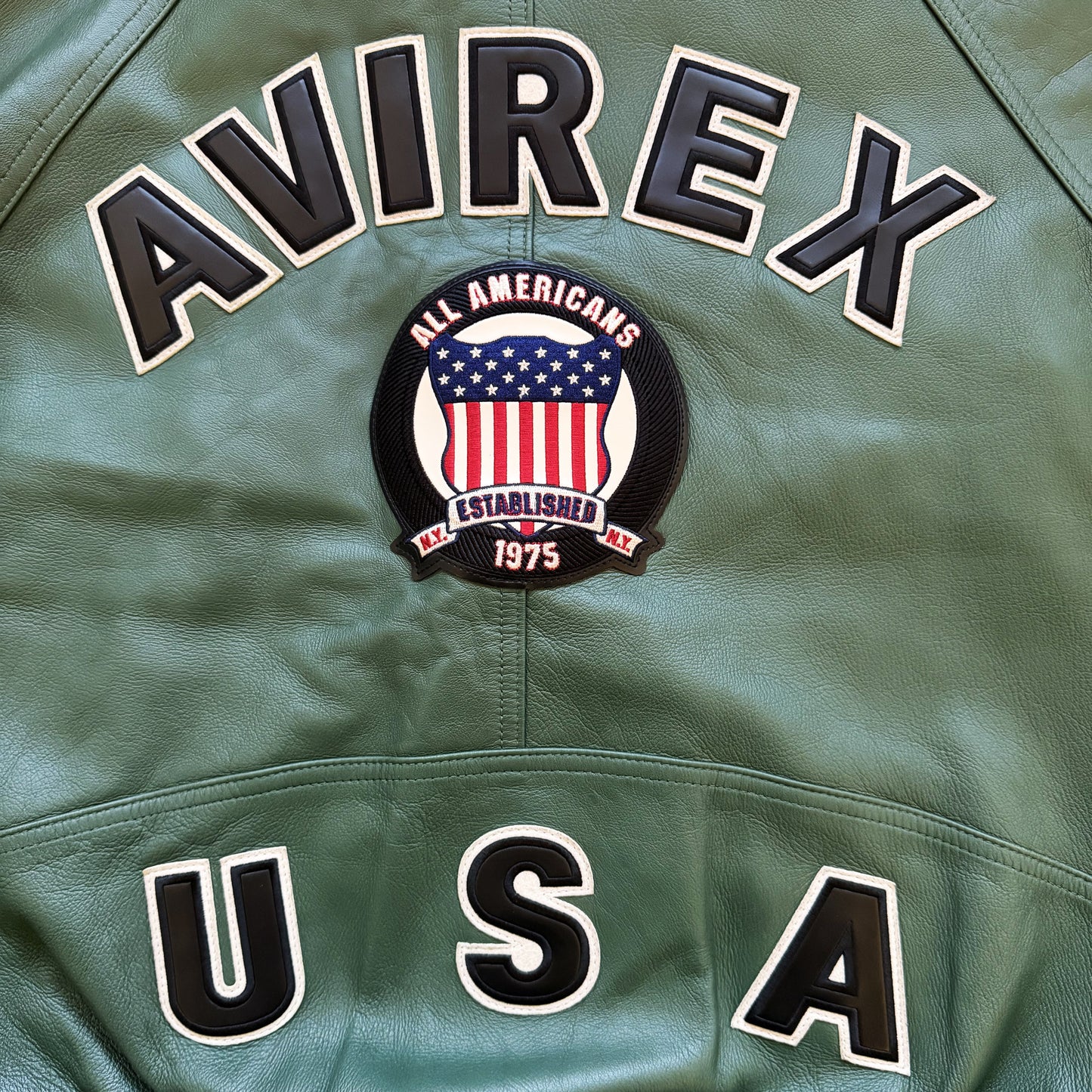 Avirex USA 'Icon' Leather Varsity Jacket - XL
