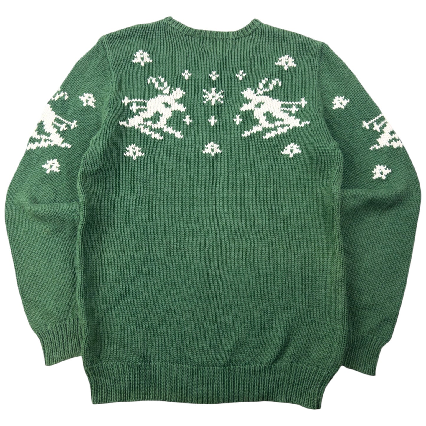 Vintage 90s Polo Ralph Lauren Knitted Skiing Jumper Size S | Small, Green