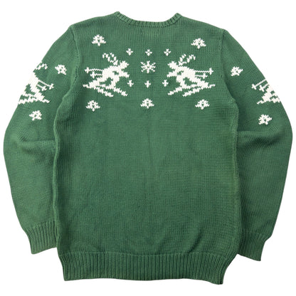 Vintage 90s Polo Ralph Lauren Knitted Skiing Jumper Size S | Small, Green