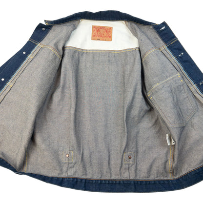 Vintage 2000s Evisu Gull Pocket Japanese Denim Jacket Size S | Small, Navy