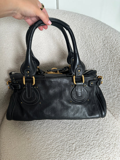 2007 Chloe Paddington Black Leather Handbag | O/S, Black