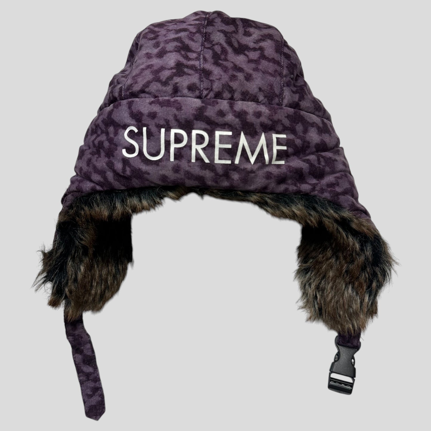 Supreme 2014 Liberty Leopard Corduroy Stash Pocket Trapper Hat | Default Title, Purple