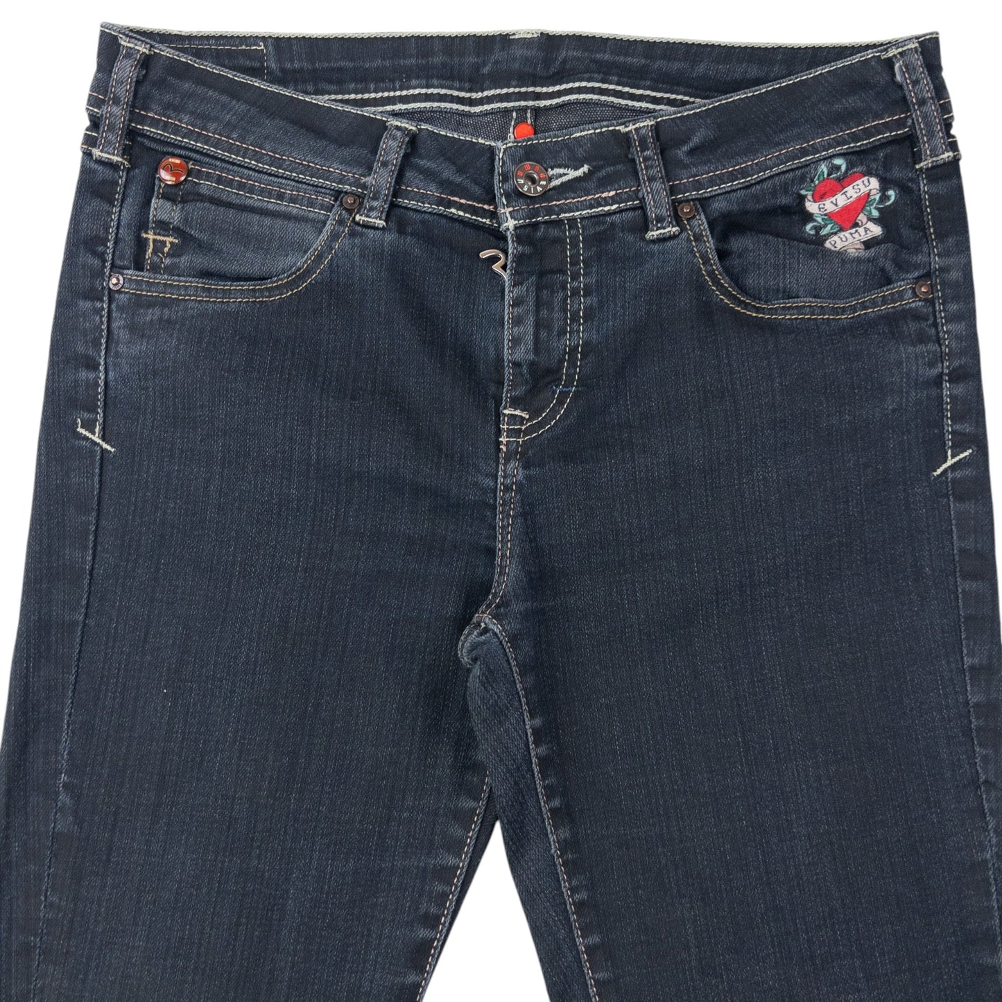 Vintage 2000s Puma X Evisu Double Gull Japanese Denim Jeans Size W32 | W32, Multicoloured