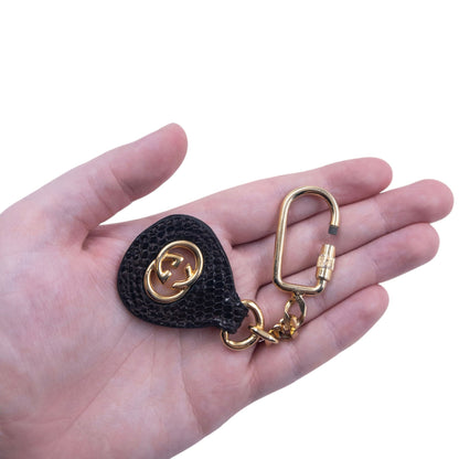 Vintage 90s Gucci Leather Tag Carabiner Key Ring | O/S, Multicoloured