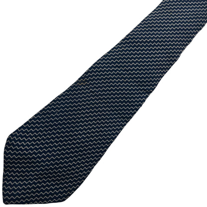 Vintage 90s Issey Miyake Zig Zag Pattern Silk Tie | O/S, Grey