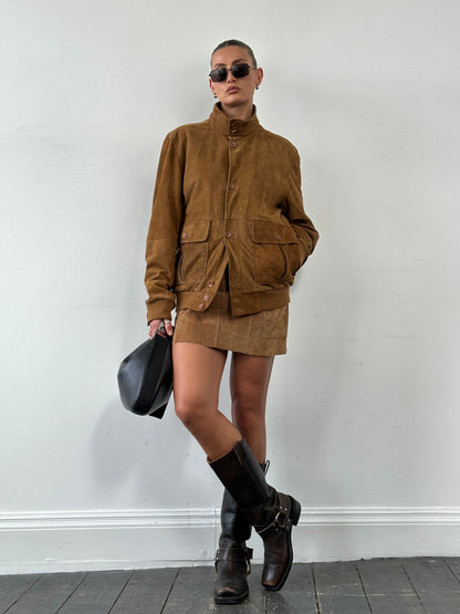 ARMA Suede Bomber Jacket - L