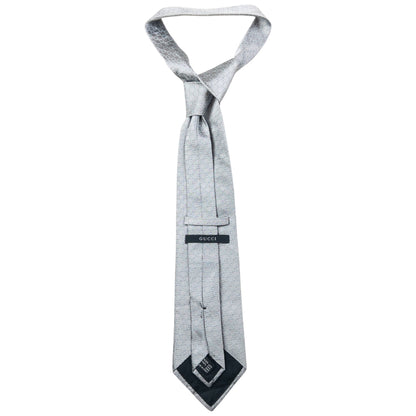 Vintage 2000s Gucci Monogram Silk Tie | O/S, Grey