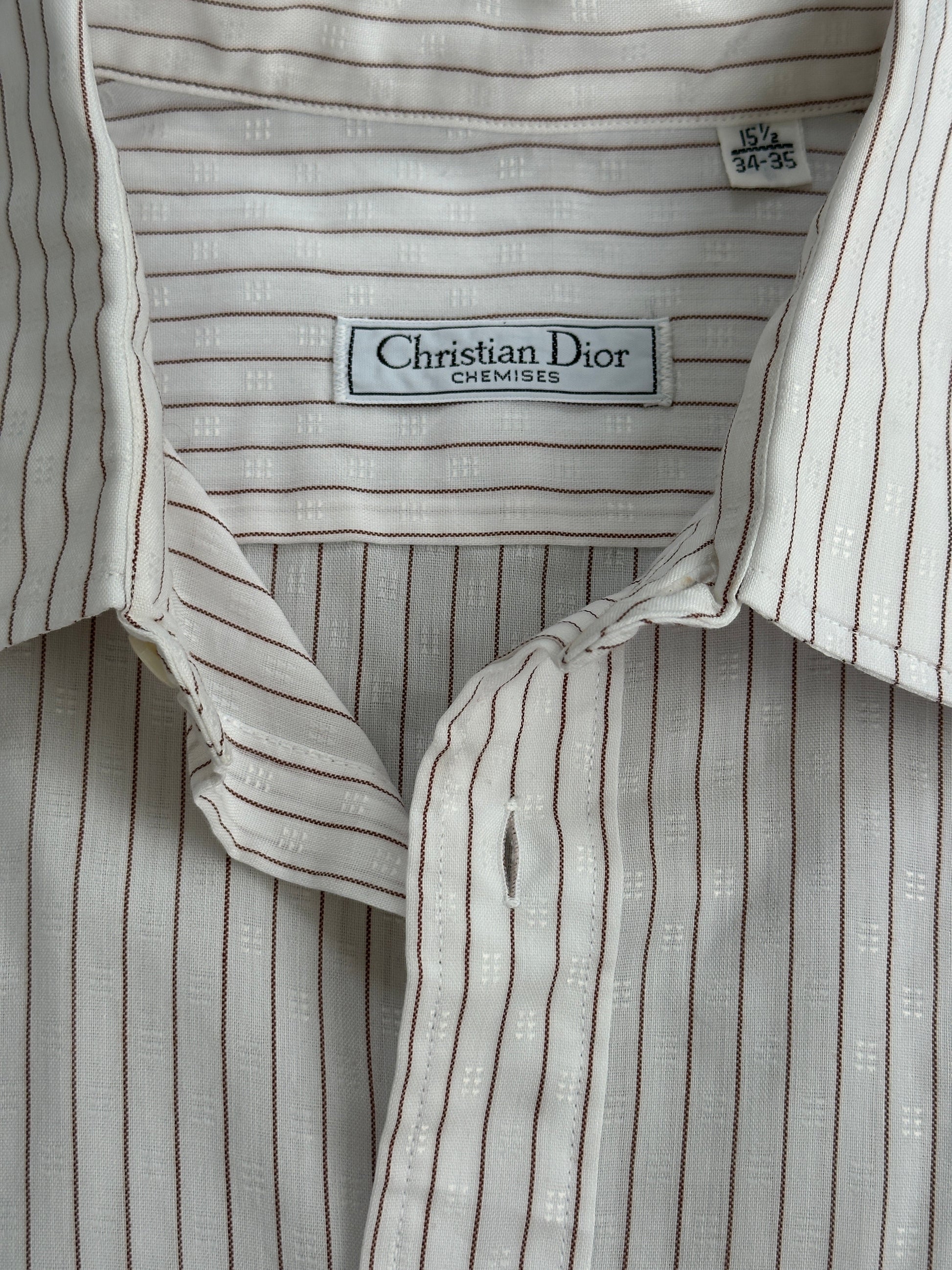 Christian Dior Chemises 1990s Jacquard Striped Shirt - M