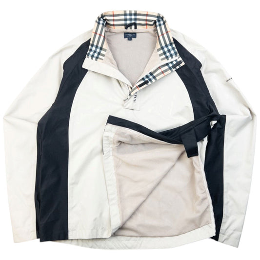 Vintage 2000s Burberry Golf Q Zip Waterproof Jacket Size L | Large, Multicoloured
