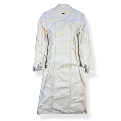 2000's Maharishi Asymmetric Zip Contrast Stitch Dress (L) | Large, Grey