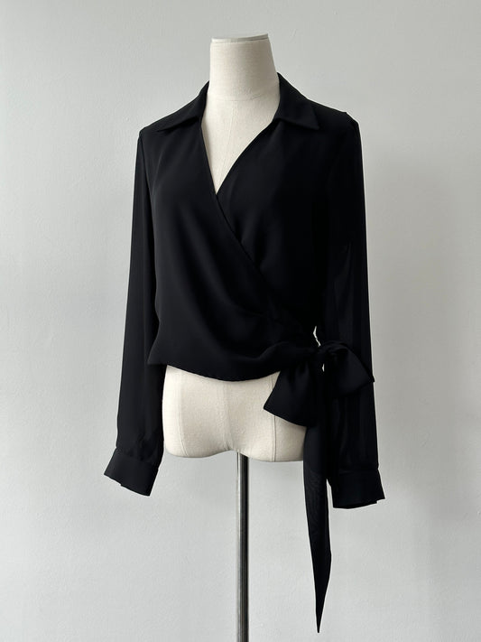 Vintage 1990s Wrap Top - M