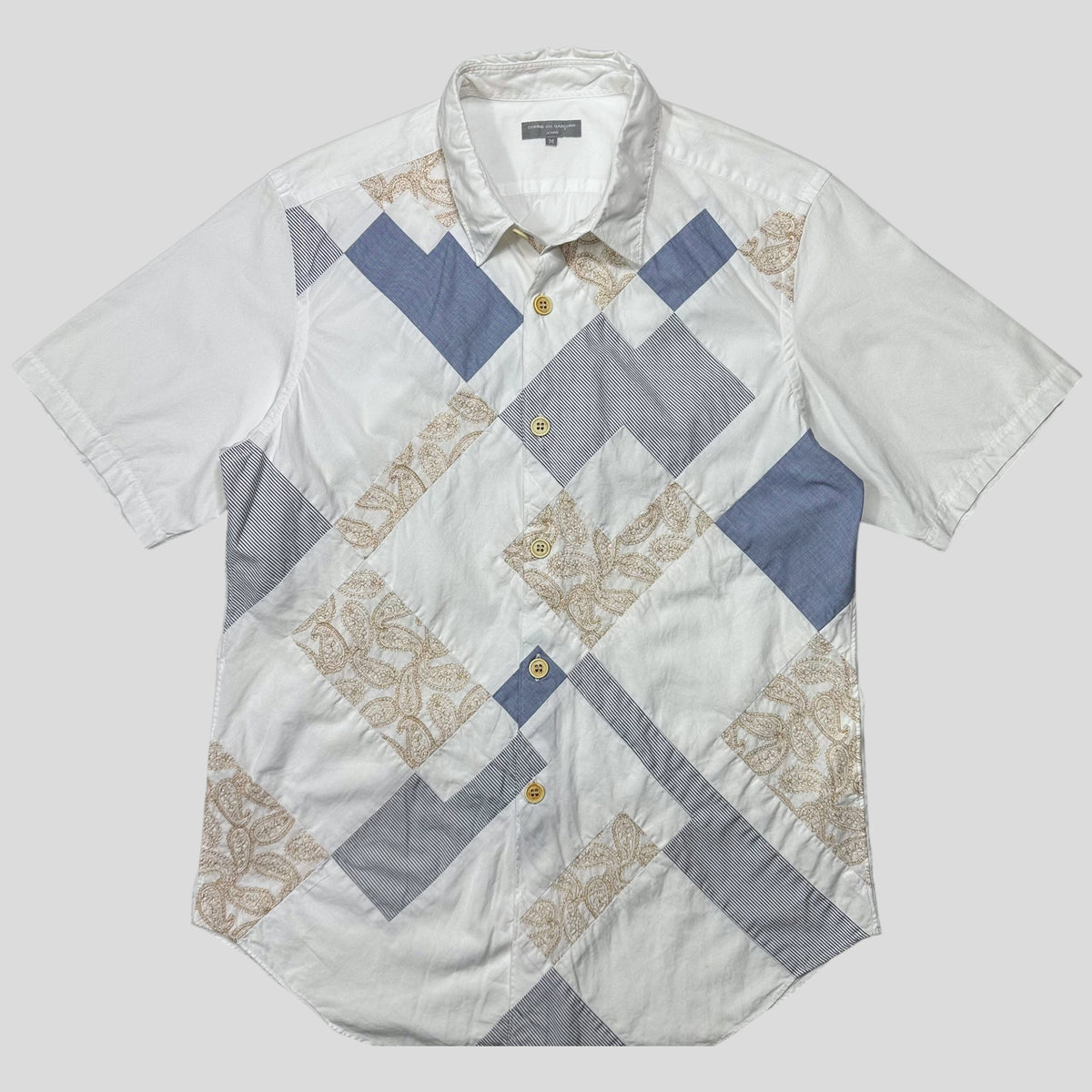 Comme Des Garçons Homme 2003 Patchwork Metallic Embroidered Shirt - M | Medium, Multicoloured