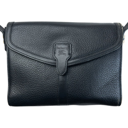 Vintage 90s Burberry Leather Crossbody Bag | O/S, Black
