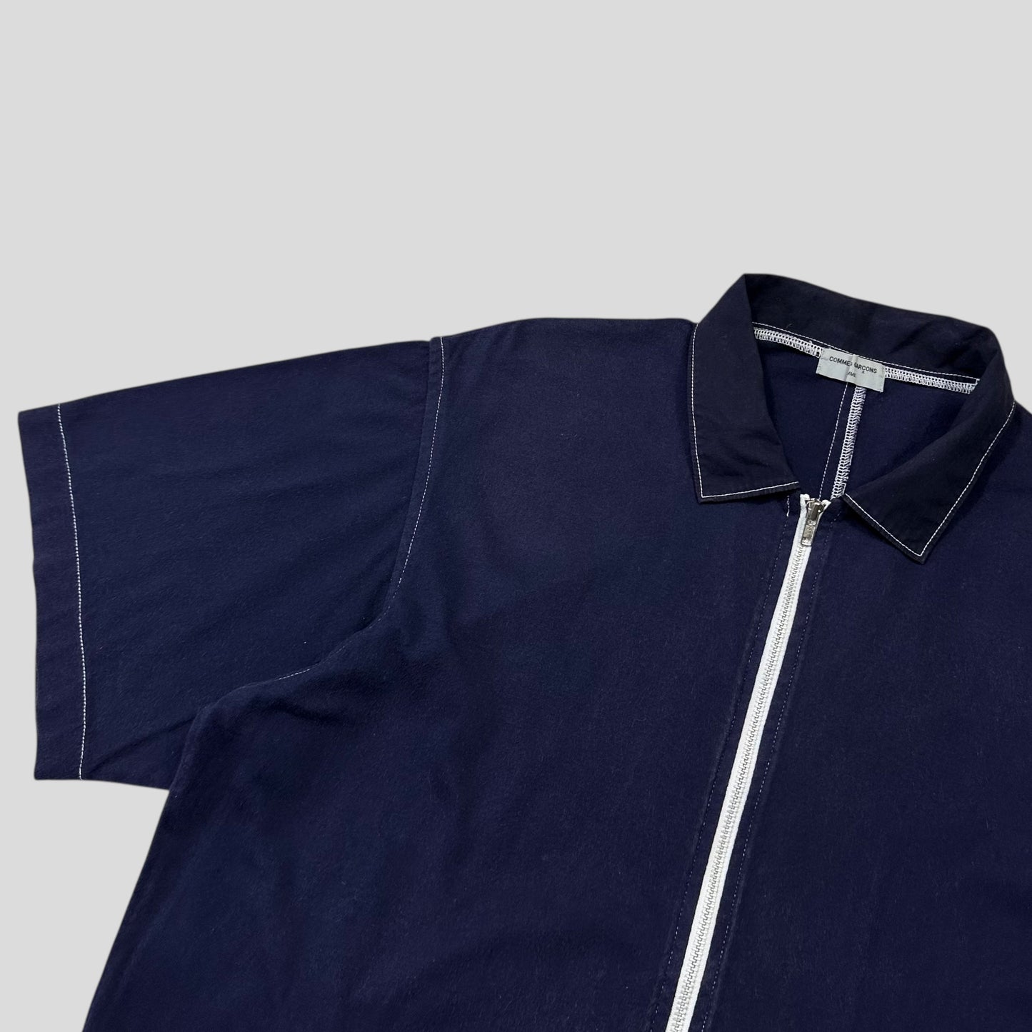 CDG Homme 1999 Zip-up Boxy Cotton Pocket Shirt - M