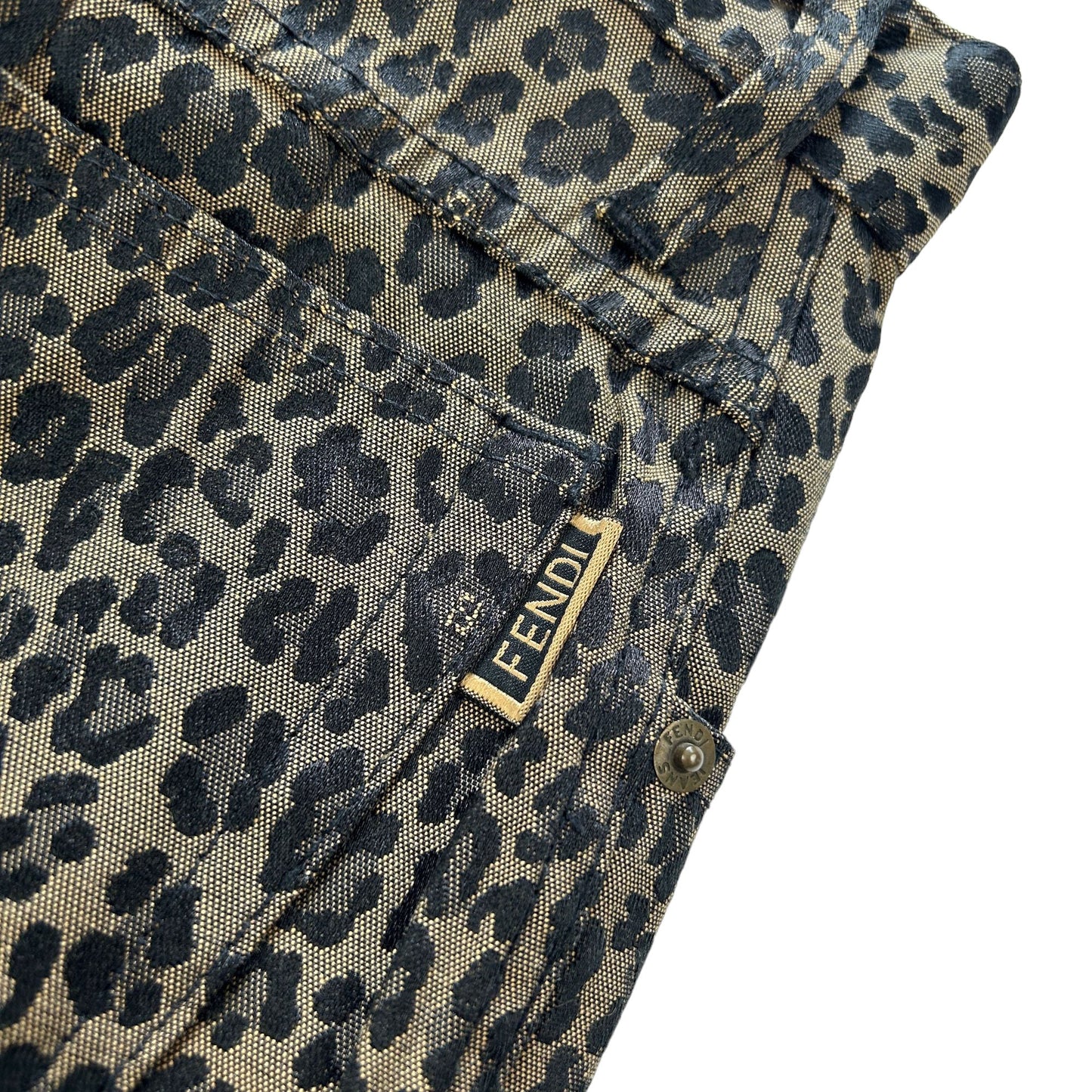 Vintage Fendi Leopard Print Trousers W24