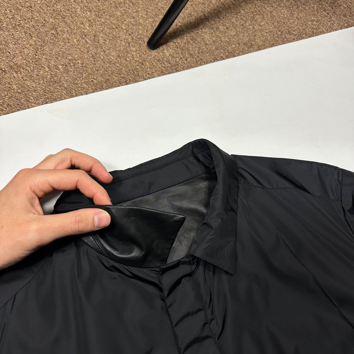 Prada Sport 2007 Glove Leather + Nylon Reversible Work Jacket - IT54 (L) | Black