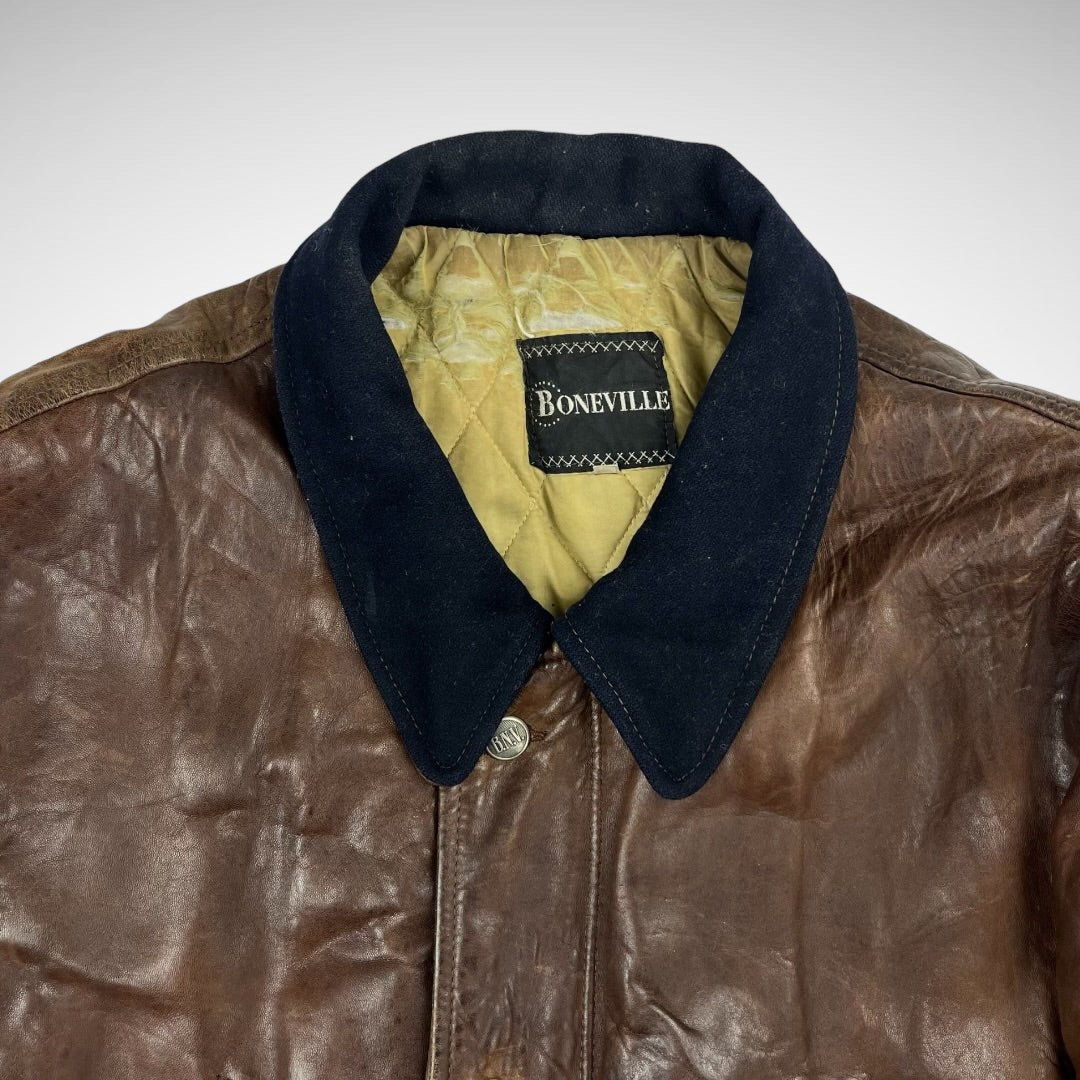 Boneville Quilted Leather Jacket (1980s)