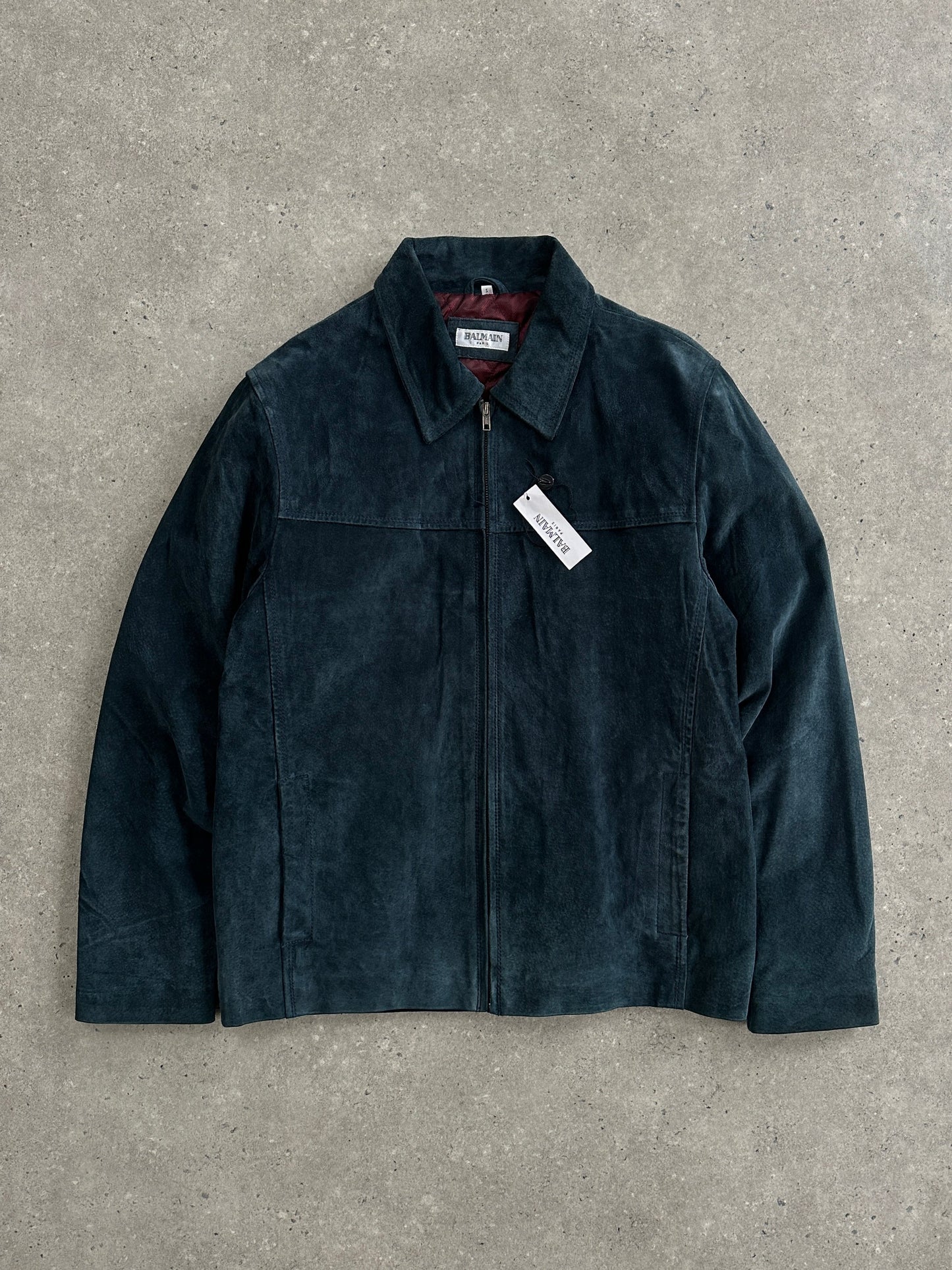 Balmain Paris 1990s Suede Zip Jacket - L