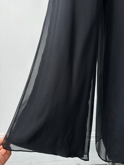 Vintage 1990s Pure Silk Wide Leg Trousers - W30-32