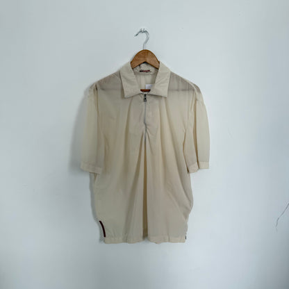 ss1999 prada sport half zip sheer polo | O/S, Red