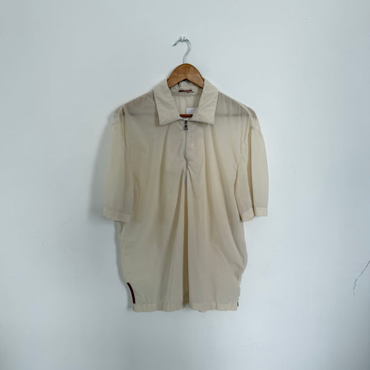 ss1999 prada sport half zip sheer polo | O/S, Red