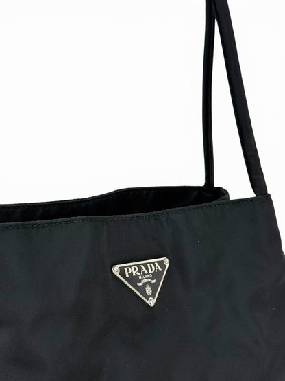 2000s Prada Milano Nylon Mini Tote Bag | O/S, Black