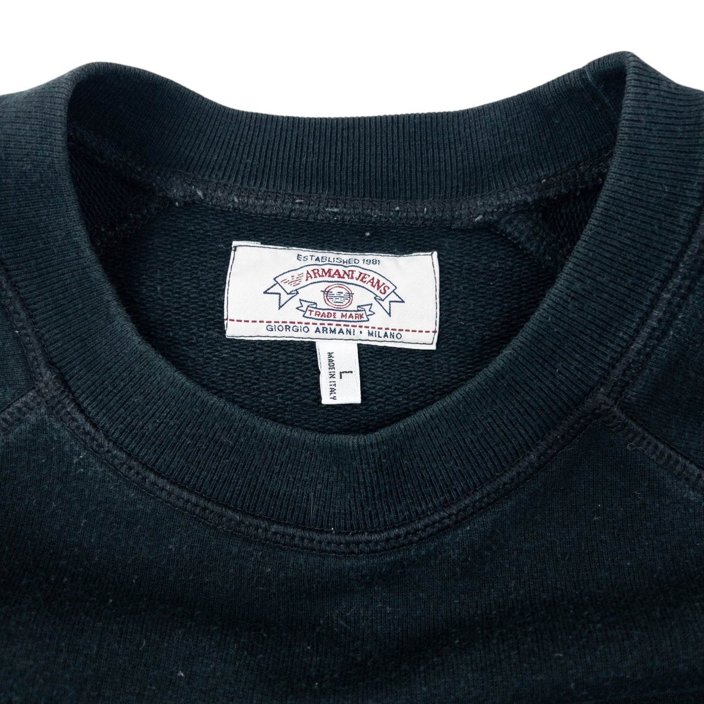 Vintage 90s Armani Jeans Sweatshirt Size L | Large, Black