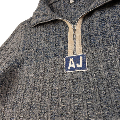 Vintage Armani Jeans Q Zip Knit Jumper Size XS