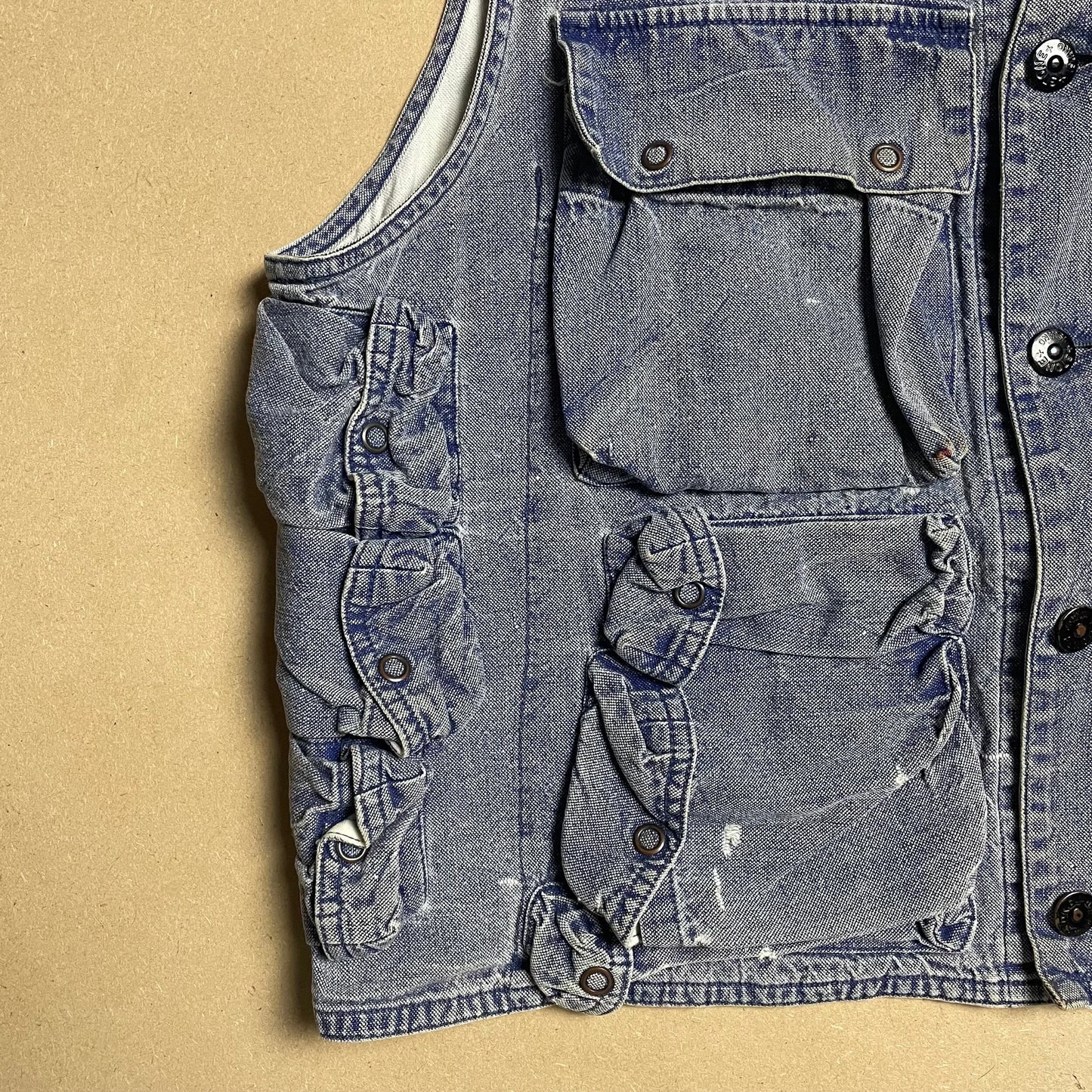 S/S 1986 Stone Blue Enzyme Wash Denim Pilots Vest