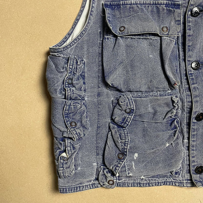 S/S 1986 Stone Blue Enzyme Wash Denim Pilots Vest