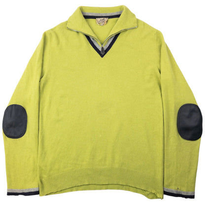 Vintage 90s Hermès Q Zip Cashmere Jumper Size XL | Medium, Green