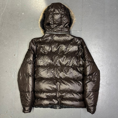 Takeo Kikuchi Puffer Jacket With Fur Hood In Brown ( L )